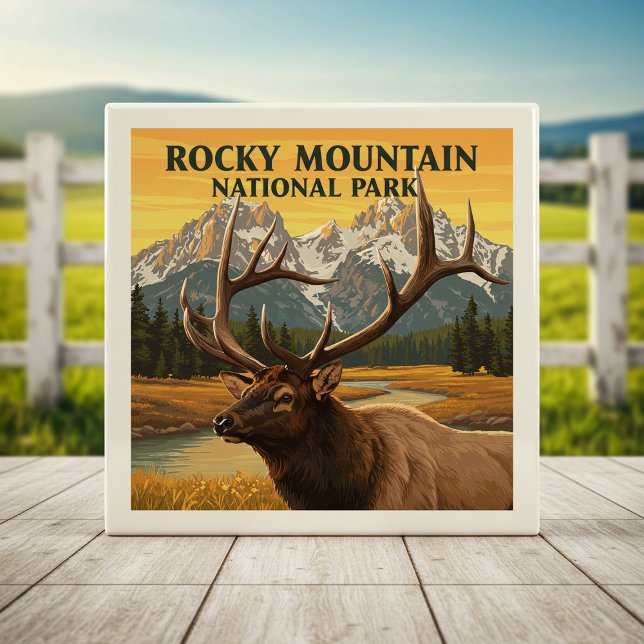Vintage Rocky Mountain nationalpark Kakelplatta (Skapare uppladdad)