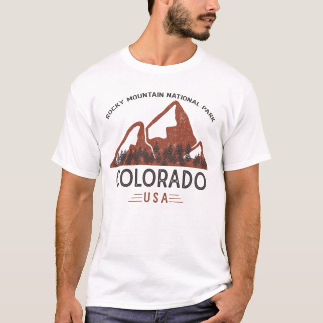 Vintage Rocky Mountain nationalpark T Shirt (Framsida)