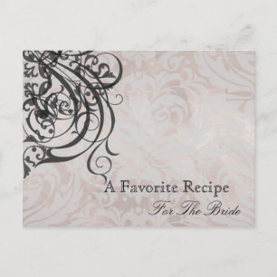 Vintage Rococo Black Möhippa Recept Card Vykort