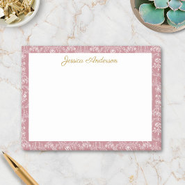 Vintage Rococo Blommor Blommig Personligt Namn Post-it Block