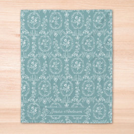 Vintage Rococo Flowers Floral Pattern Personalized Fleecefilt