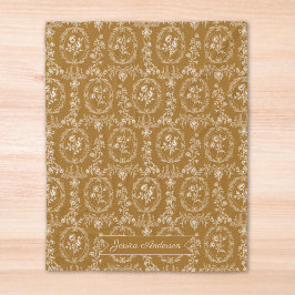 Vintage Rococo Flowers Floral Pattern Personalized Fleecefilt