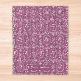 Vintage Rococo Flowers Floral Pattern Personalized Fleecefilt