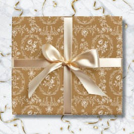 Vintage Rococo Flowers Floral Pattern Presentpapper