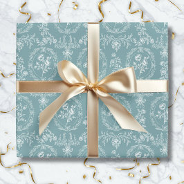 Vintage Rococo Flowers Floral Pattern Presentpapper