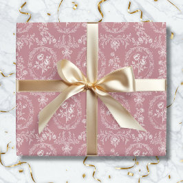 Vintage Rococo Flowers Floral Pattern Presentpapper