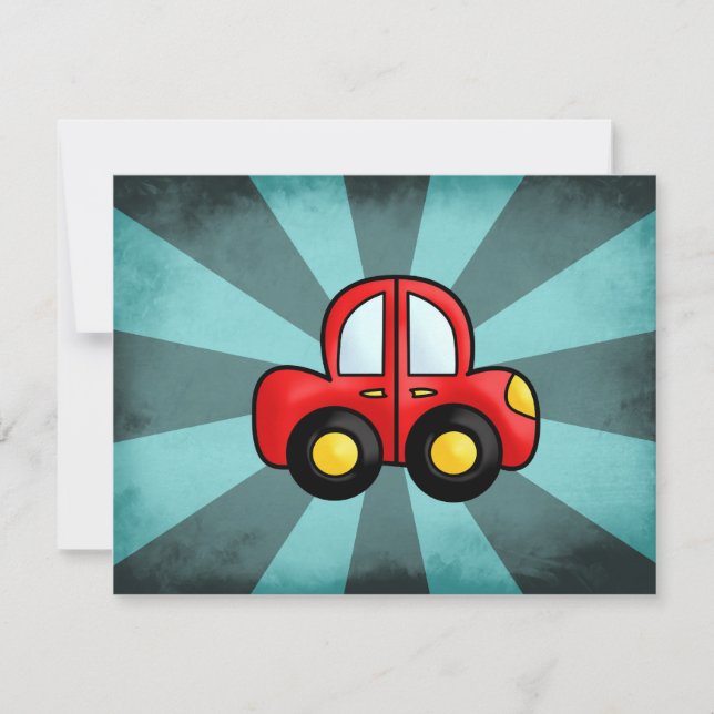 Vintage röd bil (Framsida)