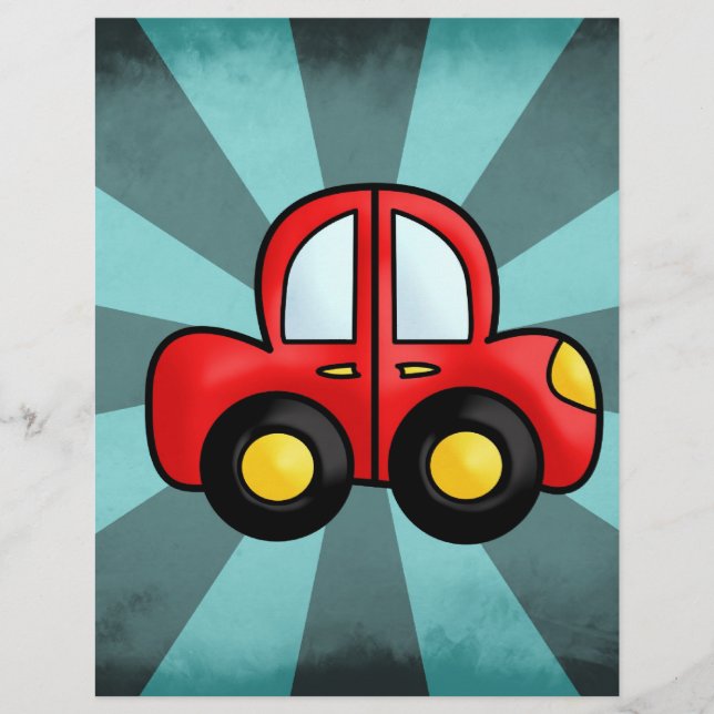 Vintage röd bil (Framsida)