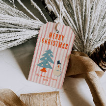 Vintage Röd Funky-Roligt för julgranar Illustrated