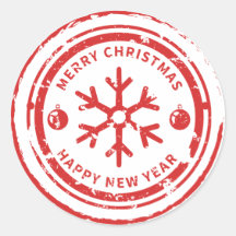Vintage Röd God Jul & Gott Nytt År Posta