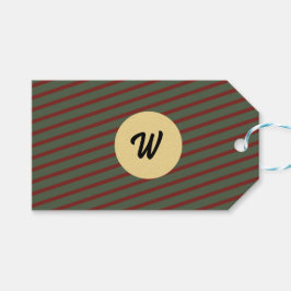 vintage Röd & grönt Rand mönster Presentetikett