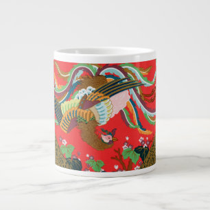 Vintage röd japansk Fenixfågel konst G.A. Audsley Jumbo Mugg
