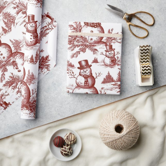 Vintage Röd Jul Presentpapper (Hantverk)