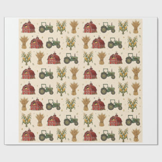 Vintage röd ladugårdsgårds presentpapper
