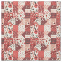 Vintage röd lapptäcke Cottagecore Farmhouse Quilt