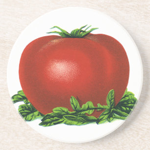 Vintage röd mogen tomat, grönsaker och frukter underlägg
