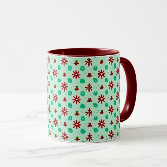 Vintage Röd och Grön Mugg (Framsida höger)