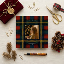 Vintage röd och grön tartan preppy foto