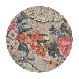 Vintage röd orange vit blomma mönster