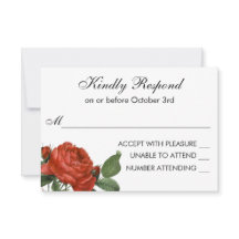 Vintage Röd ros Botaniska Bröllop OSA