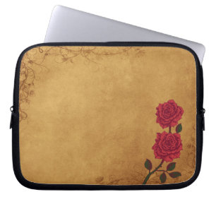 Vintage Röd ros Bröllop Laptop Sleeve