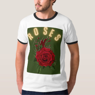 Vintage röd ros grafisk t-shirt