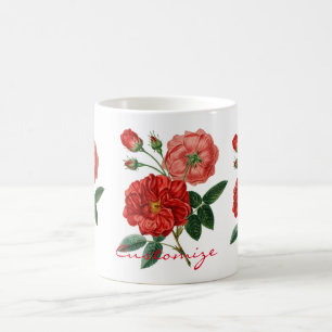 Vintage Röd ros Illustration Thunder_Cove Kaffemugg