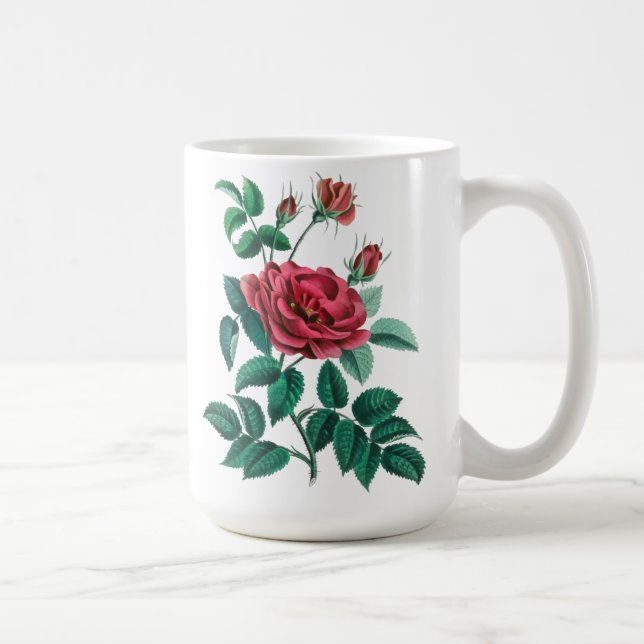 Vintage Röd ros Kaffemugg (Höger)
