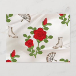 Vintage Röd ros Vykort