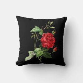 Vintage röd rosen kastkudde kudde