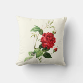 Vintage röd rosen kastkudde kudde
