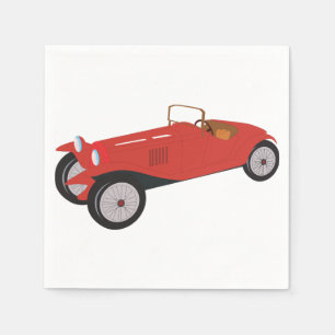 Vintage röd sportbil Klassisk öppen topp roadster Pappersservett