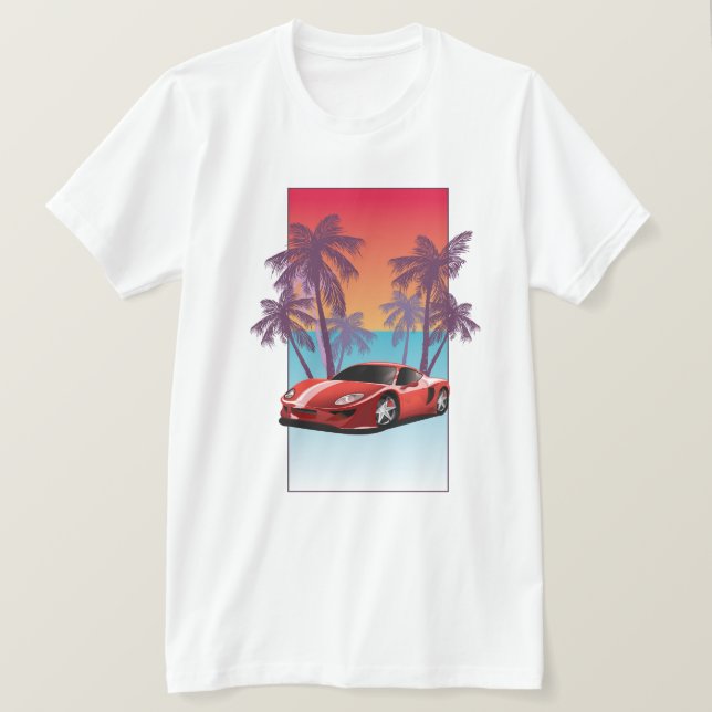 Vintage röd sportbil t shirt (Design framsida)