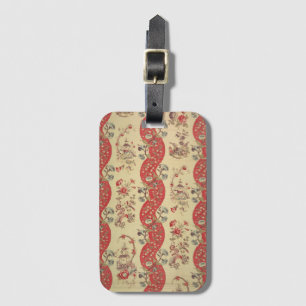 Vintage röd textil Chinoiserie Bagagebricka