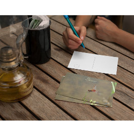 Vintage Röd Trollslända Anpassad Botanisk Notis Vykort