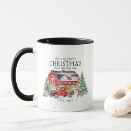 Vintage röda bondgårdsbilar | Favorit jul Mugg