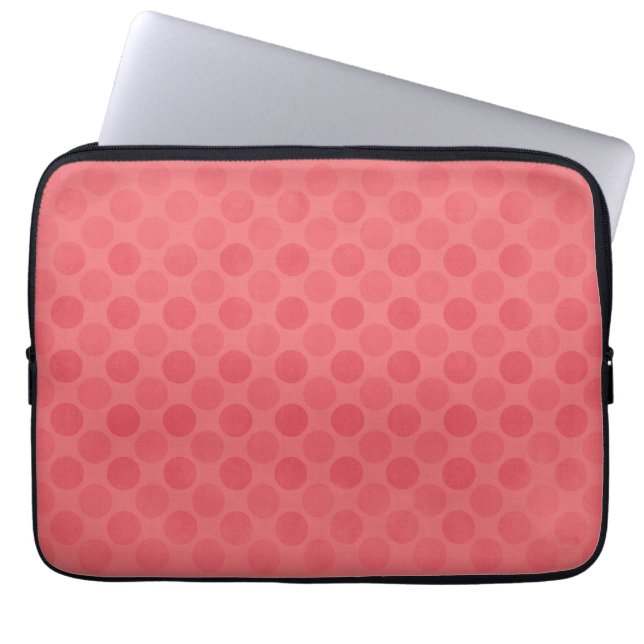 Vintage röda cirklar mönster laptop fodral (Framsidan)