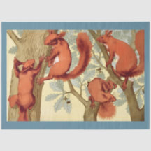 Vintage röda ekorrar natur illustration