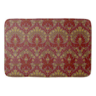 Vintage Röda Guld William Morris Höstblommor Badrumsmatta