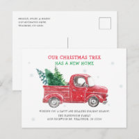 Vintage röda lastbil Vi har flyttat semesterflytt
