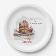 Vintage rödbrun Watercolor Candy cane Pancake
