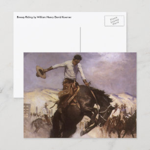 Vintage Rodeo Cowboy, Breezy Riding av WHD Koerner Vykort
