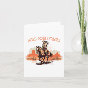 Vintage Rodeo Cowboy Håll dina hästar Horseback Ri Kort