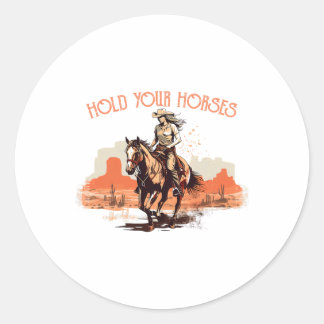 Vintage Rodeo Cowboy Håll dina hästar Horseback Ri Runt Klistermärke