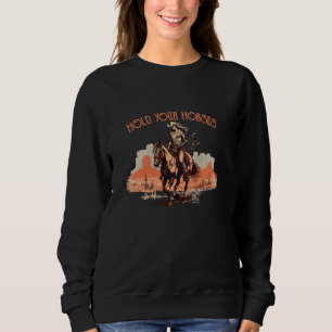 Vintage Rodeo Cowboy Håll dina hästar Horseback Ri T Shirt