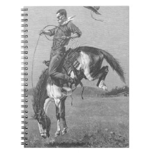 Vintage Rodeo Cowboys, Bucking Bronco av Remington Anteckningsbok Med Spiral