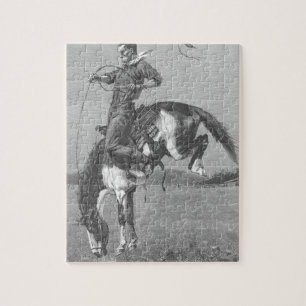 Vintage Rodeo Cowboys, Bucking Bronco av Remington Pussel