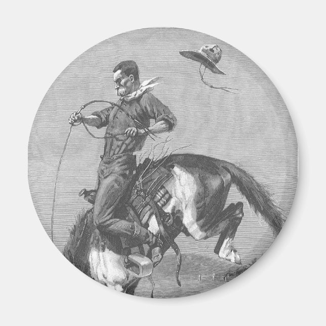 Vintage Rodeo Cowboys, Bucking Bronco by Remington Magnet (Framsidan)