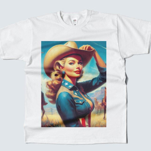 Vintage Rodeo Pin-up T Shirt (Skapare uppladdad)