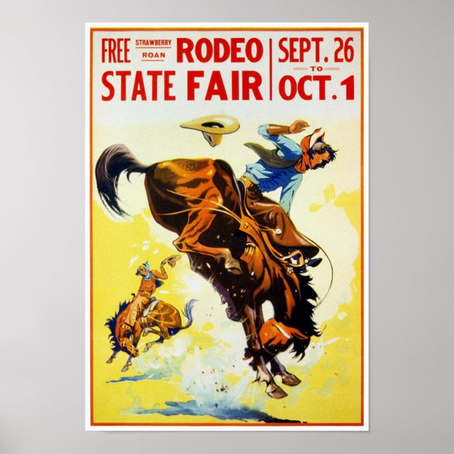 Vintage Rodeo Poster återställd (Framsidan)
